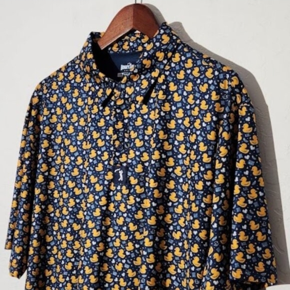 Men's BOGEY BROS Golf Co Duck Print BDE Polo Shirt - XXL Funny Humor